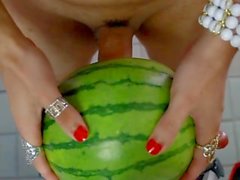 Lana CD fucks a watermelon 2