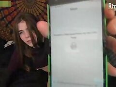 petite brunette teen trans cutie strokes her small dick on webcam