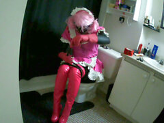 Rubber latex, sissy crossdresser