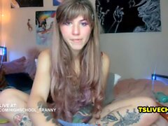 Tranny teen masturbating in webcam