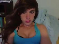 Cute Little Trap Masturbates On Cam