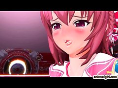 3D hentai shemale cutie self masturbating