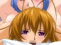Busty anime shemale hot fucking on the bed