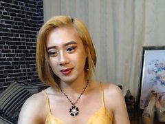 Hot Asian Tranny Plays Her Sweet Cock