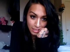 Cute Brunette Tranny Gets Naked & Masturbates On Cam Part 2